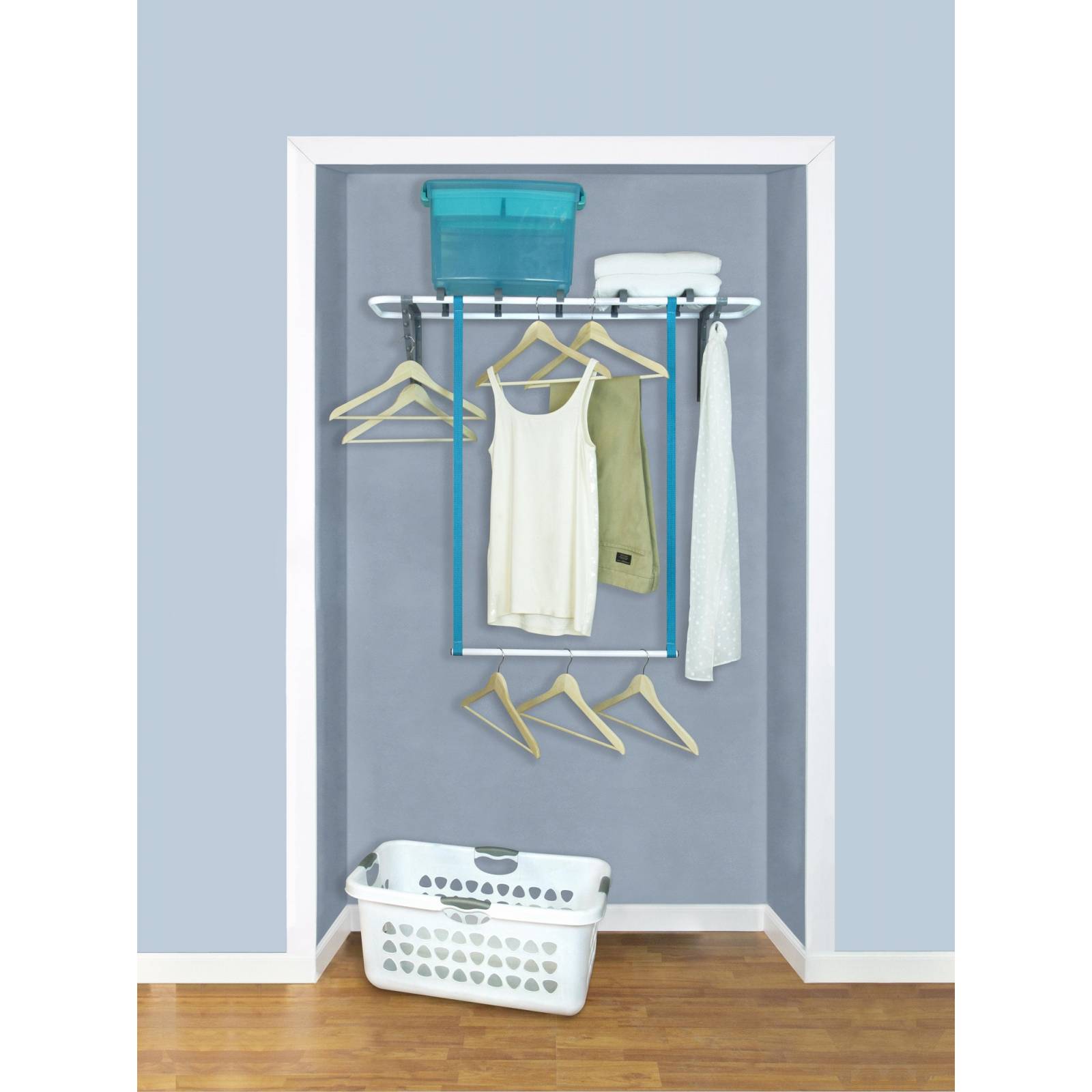 Closet Económico Armable Konekte 4 Colgadores y Zapatera KD-101 Blanco