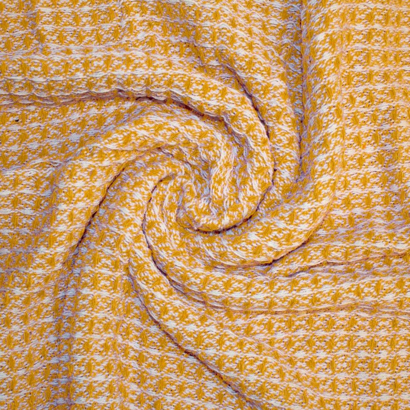 Frazada/ Manta Suave 100% Algodón Color Mostaza - Manor Ridge