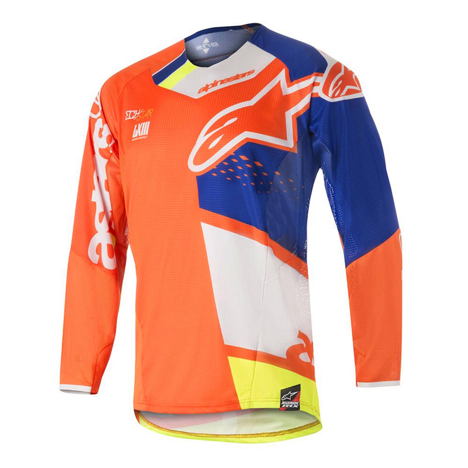 Alpinestars Jersey Para Motocross Techstar Factory Nja Fluo Azl Bco Ama Fluo Pattern 90 cm