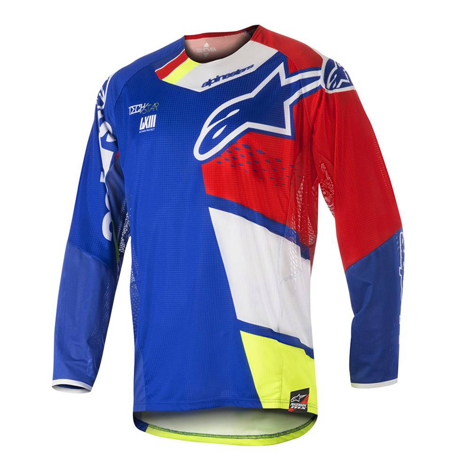 Alpinestars Jersey Para Motocross Techstar Factory Azl Roj Bco Ama Fluo Pattern 102 cm