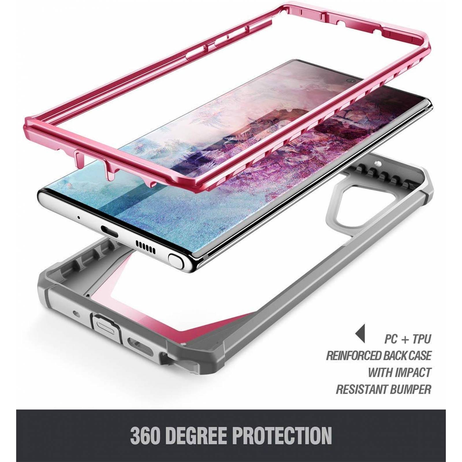 Funda Galaxy Note 10 Poetic Guardian Uso Rudo - Rosa