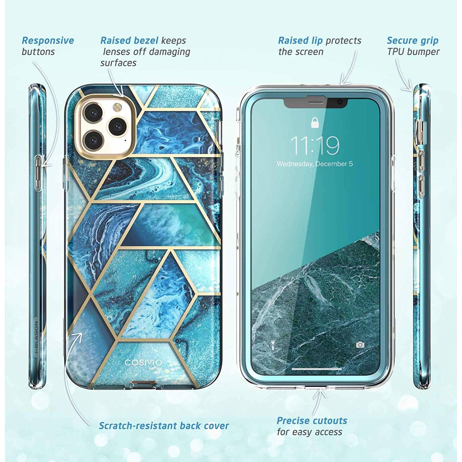 Funda iPhone 11 Pro I-blason Cosmo Oceano Uso Rudo + Mica