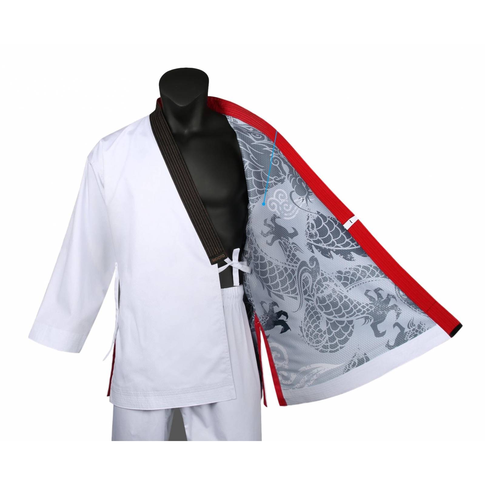 DoBok Grand Master "Geum Gang" White Cuello Negro - Mooto