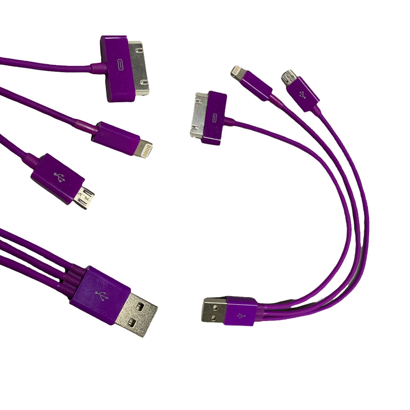 Cable Cargador 3 en 1 V8 Lightning 30 Pin 1 Metro