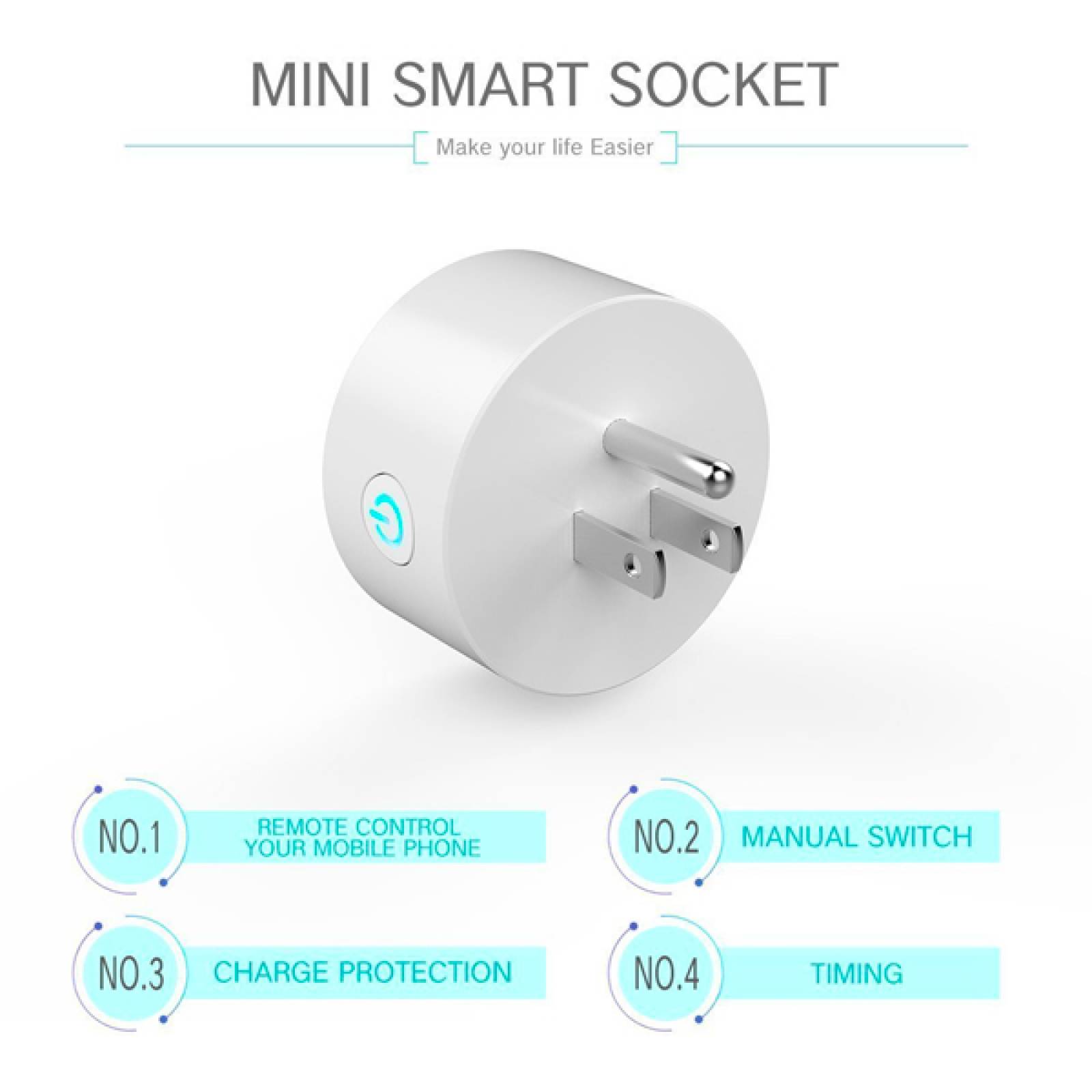 Smart Plug Wifi Contacto Inteligente App Led Socket Apagador Elegate