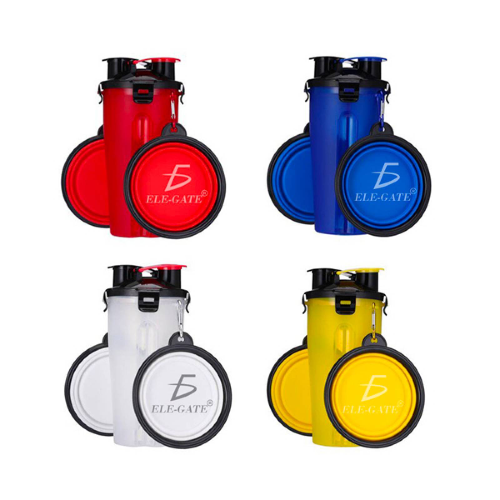 Vaso Para Croquetas Y Agua Mascotas Con 2 Tazones Plegables