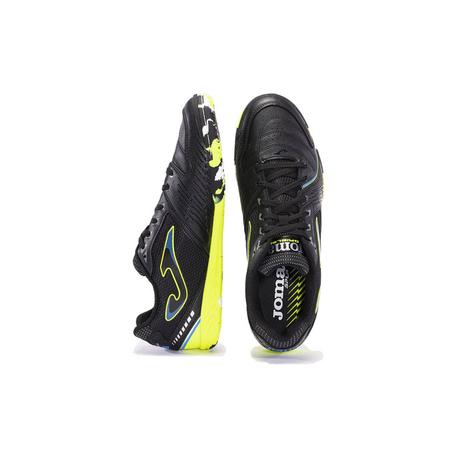 Tenis Joma Futbol Sala Dribling 2301 Indoor Negro/Amarillo fluor