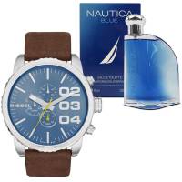 Reloj Diesel Dz4330 Caballero + Nautica Blue 100 Ml Caballero