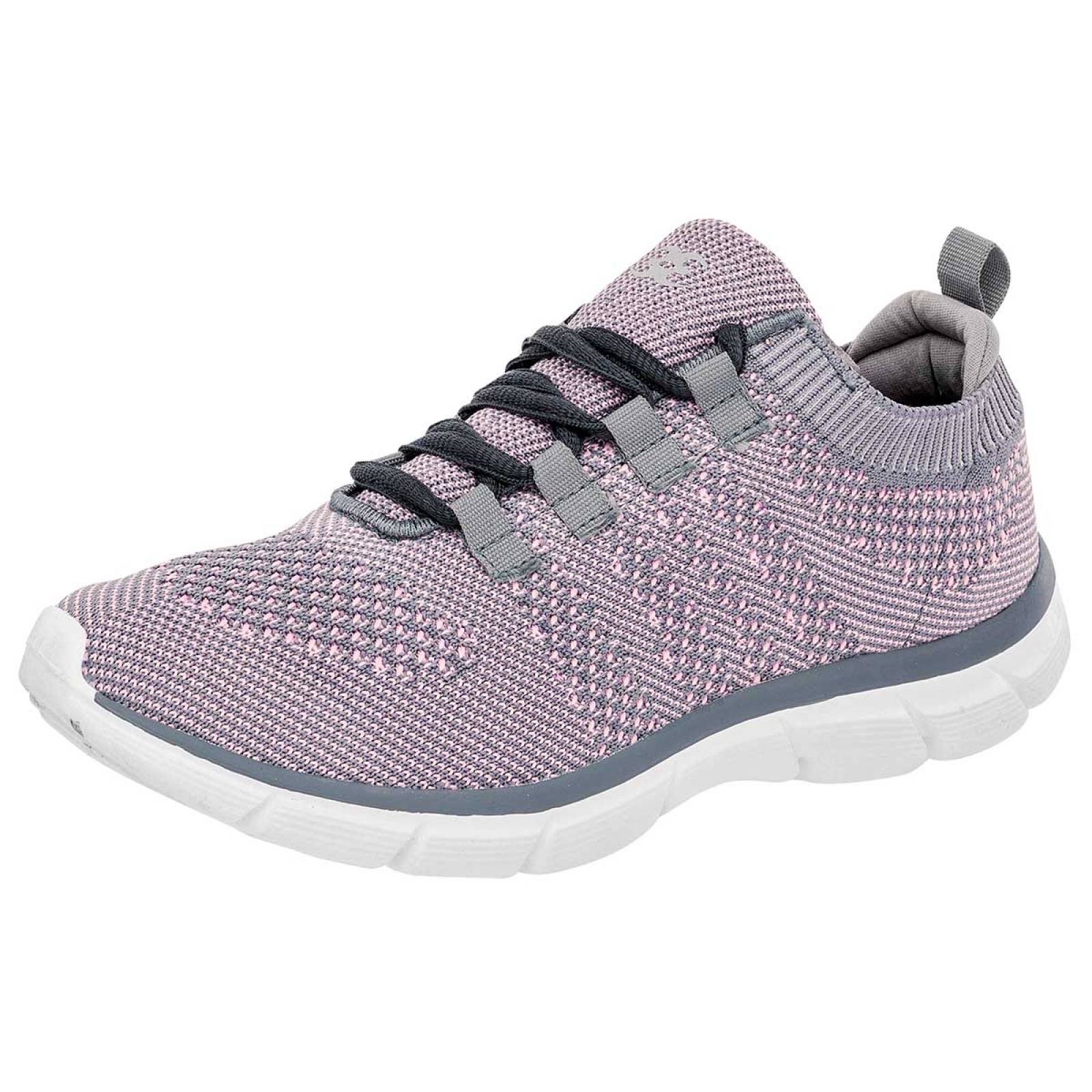 360 Tenis Mujer Gris Rosa