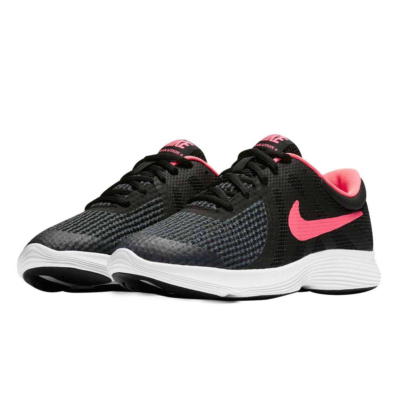 Nike Tenis Mujer Gris negro rosa nike revolution 4 (gg)
