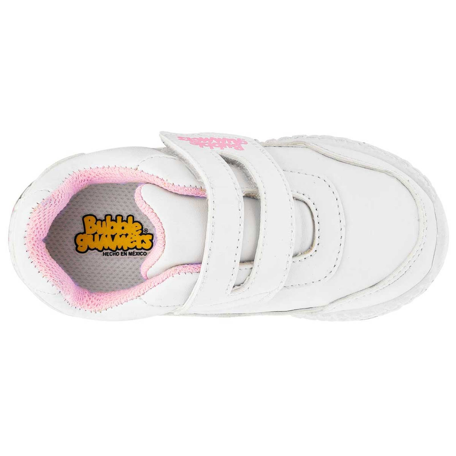 Bubble Gummers  tenis escolar color blanco niña blanco rosa codigo 896151