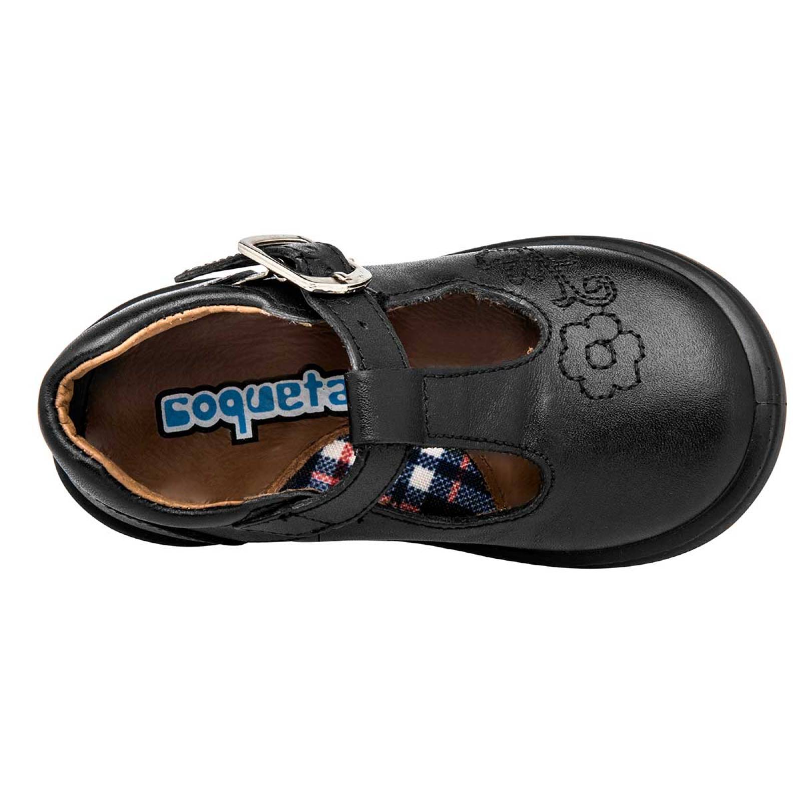 Coqueta  zapato escolar color negro niña negro código 789051