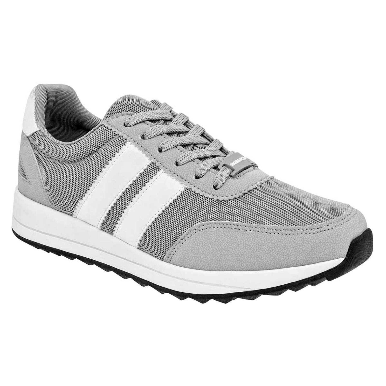 Moramora Tenis urbano para mujer gris blanco, código 101845-1