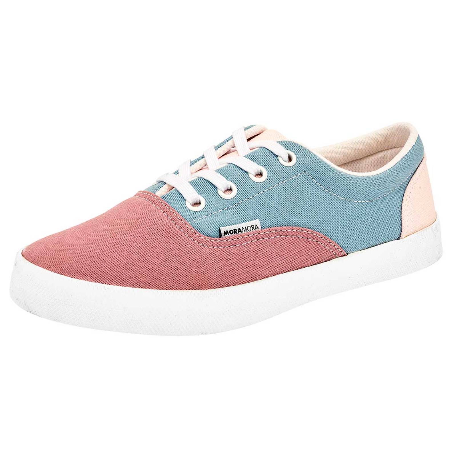 Moramora Tenis urbano para mujer lila azul rosa, código 102202-1