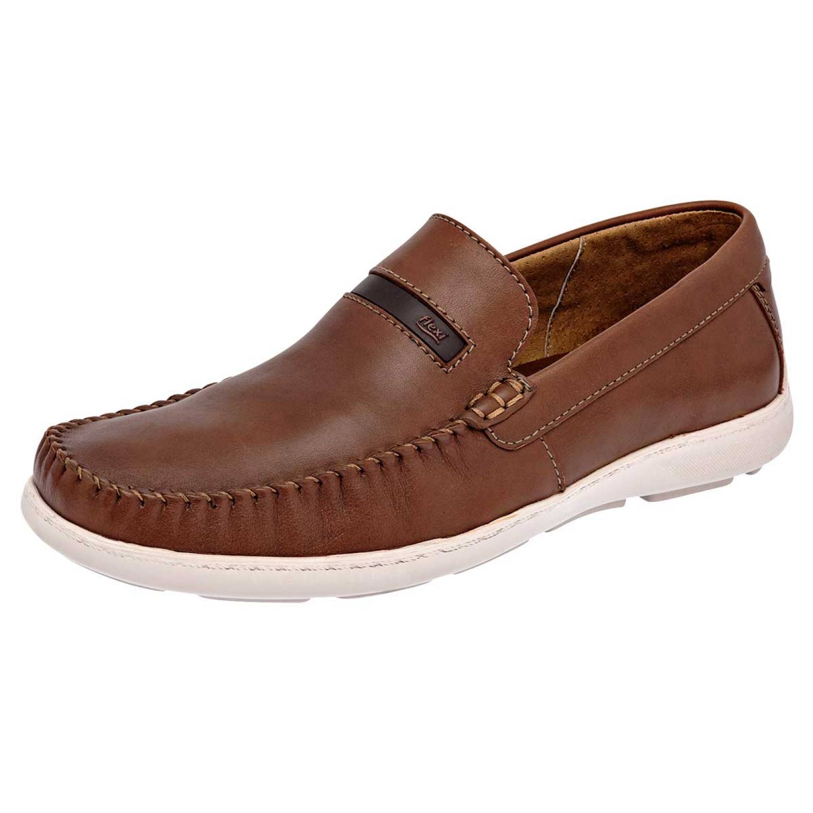 Flexi Zapato casual para hombre camel, codigo 100569-1