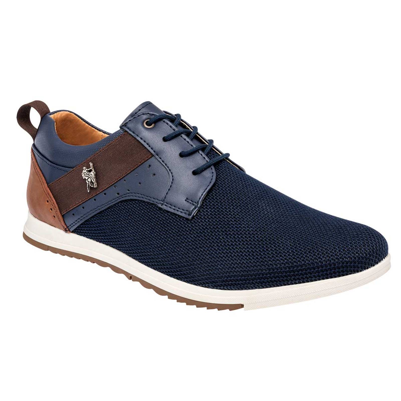American Polo Zapato casual para hombre marino cafe camel, codigo 100666-1