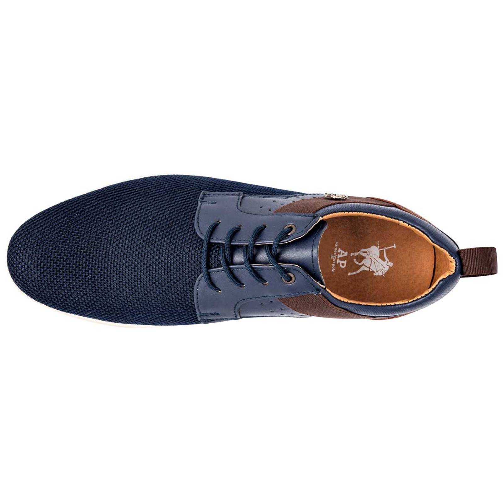 American Polo Zapato casual para hombre marino cafe camel, codigo 100666-1