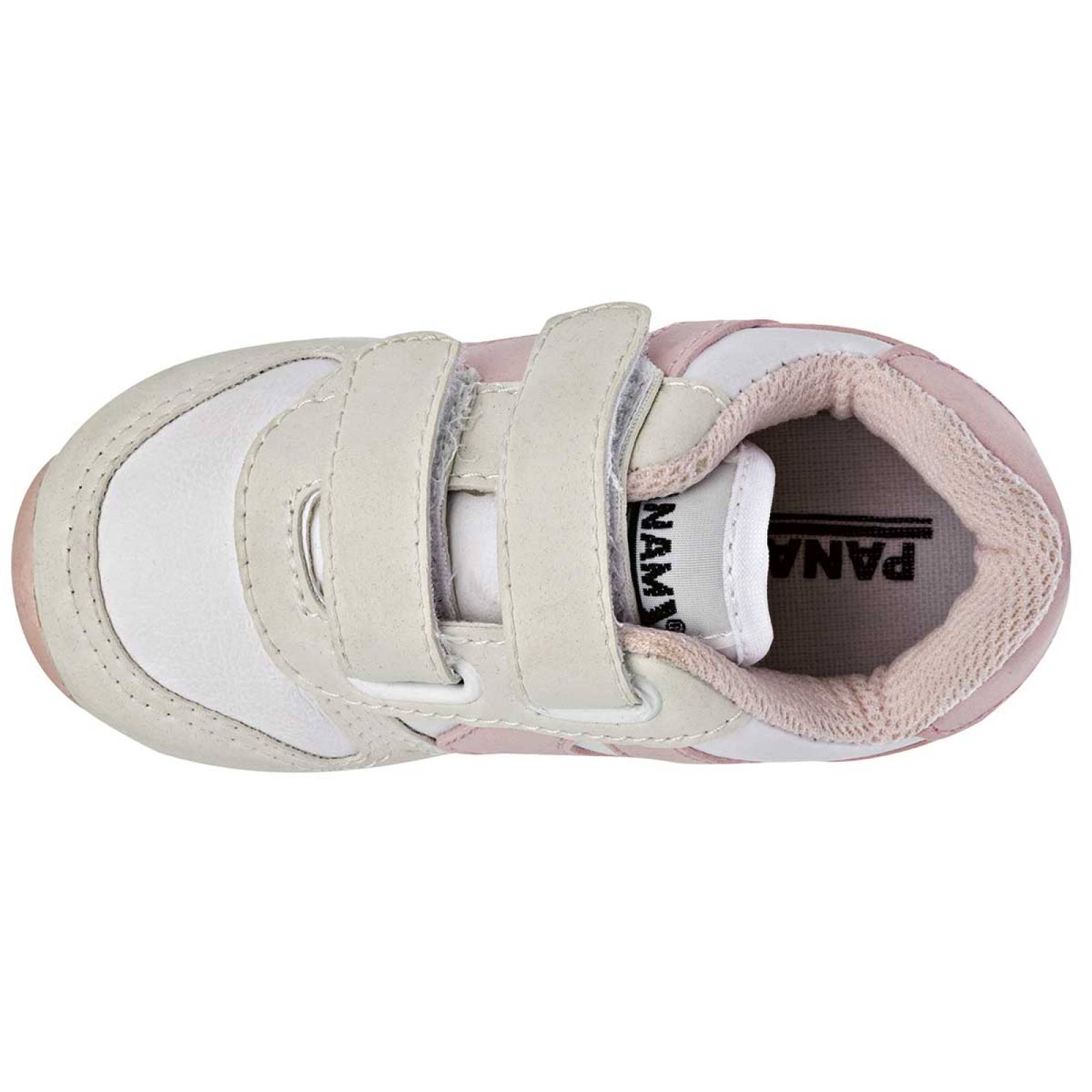 Panam Tenis para bebé niña blanco gris rosa, codigo 104895-1