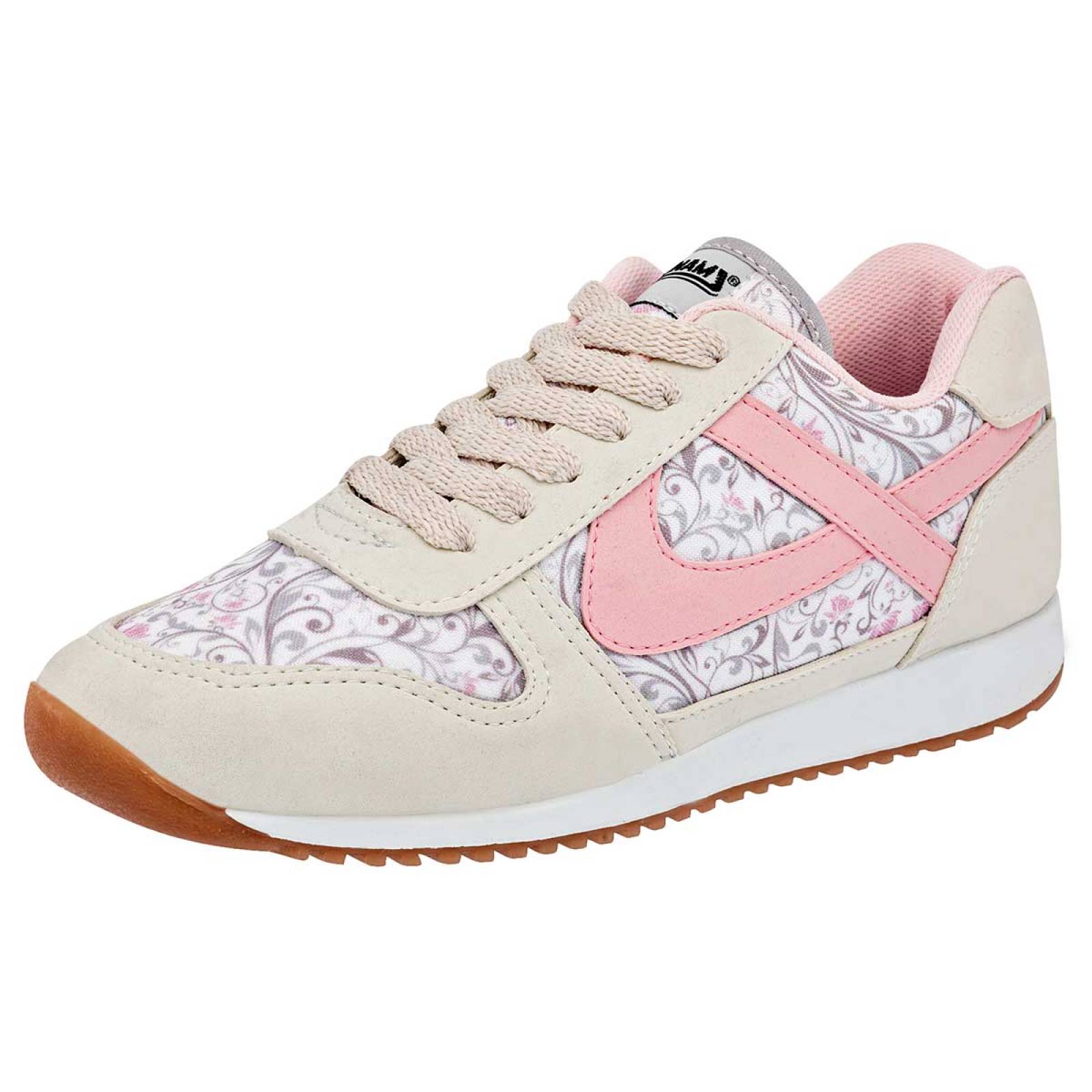 Panam Tenis urbano para mujer blanco rosa, codigo 101922-1