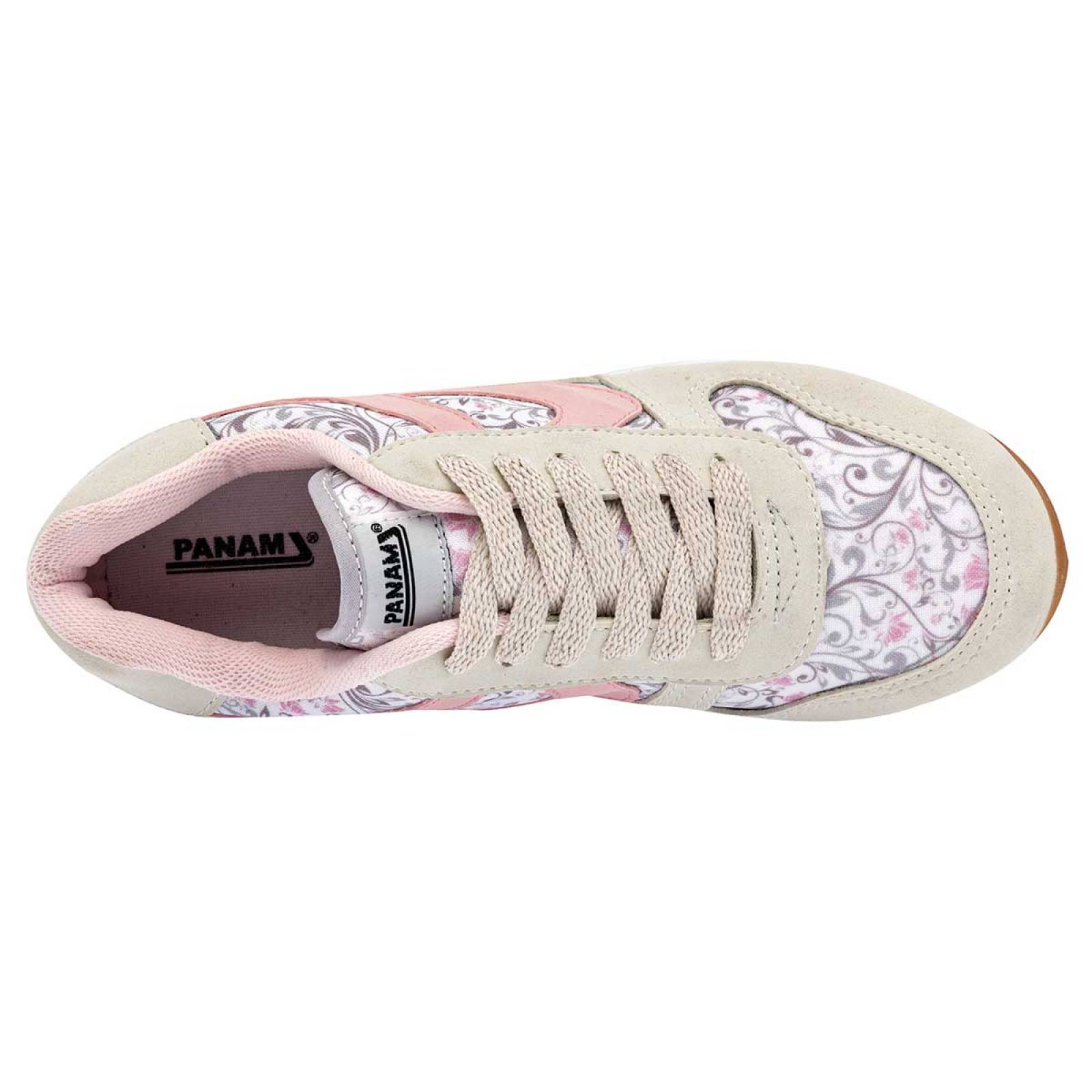 Panam Tenis urbano para mujer blanco rosa, codigo 101922-1
