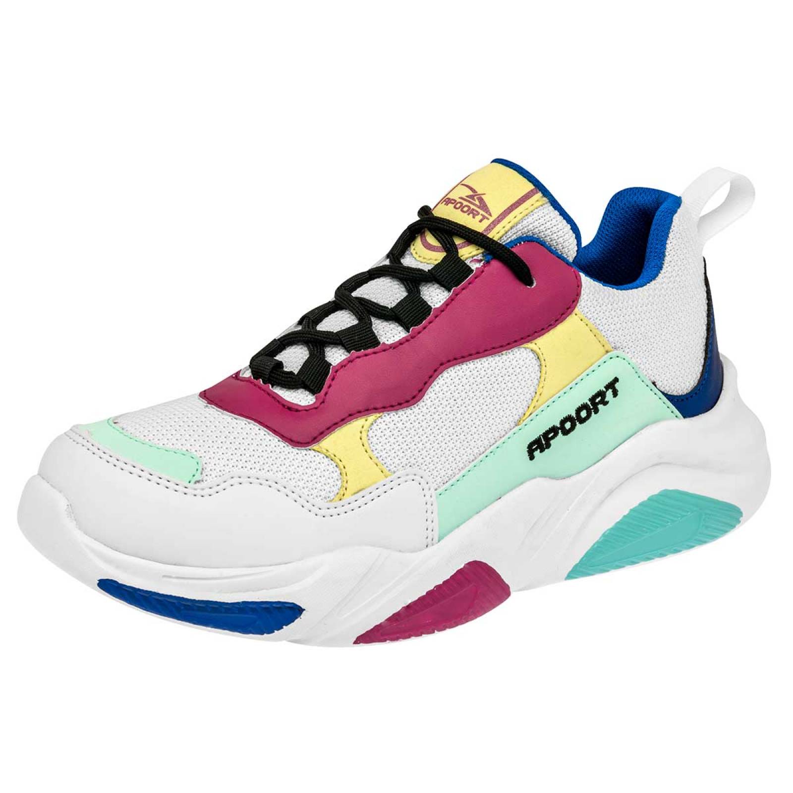 Apoort Tenis urbano para mujer blanco multicolor, codigo 104179-1