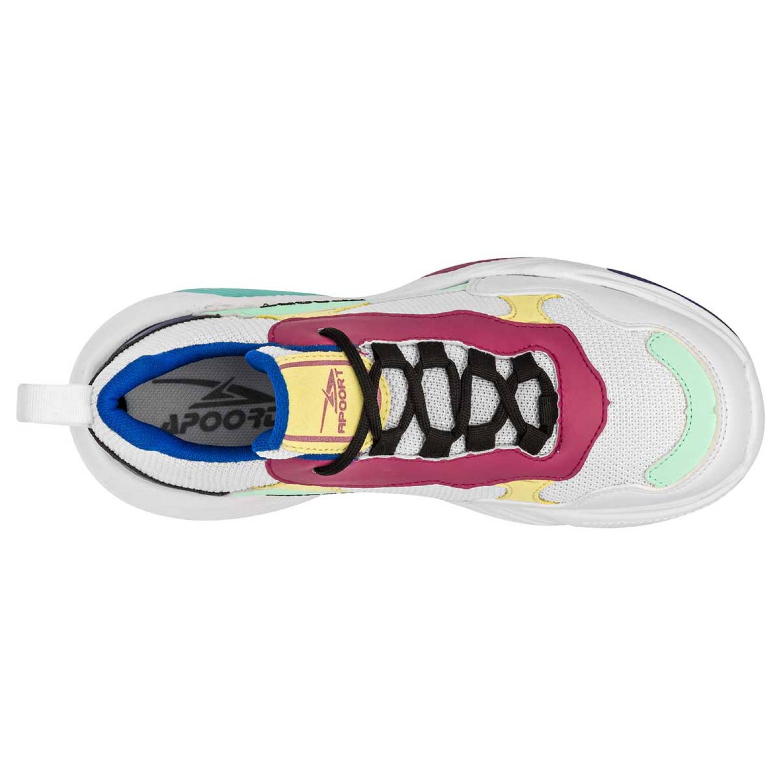 Apoort Tenis urbano para mujer blanco multicolor, codigo 104179-1