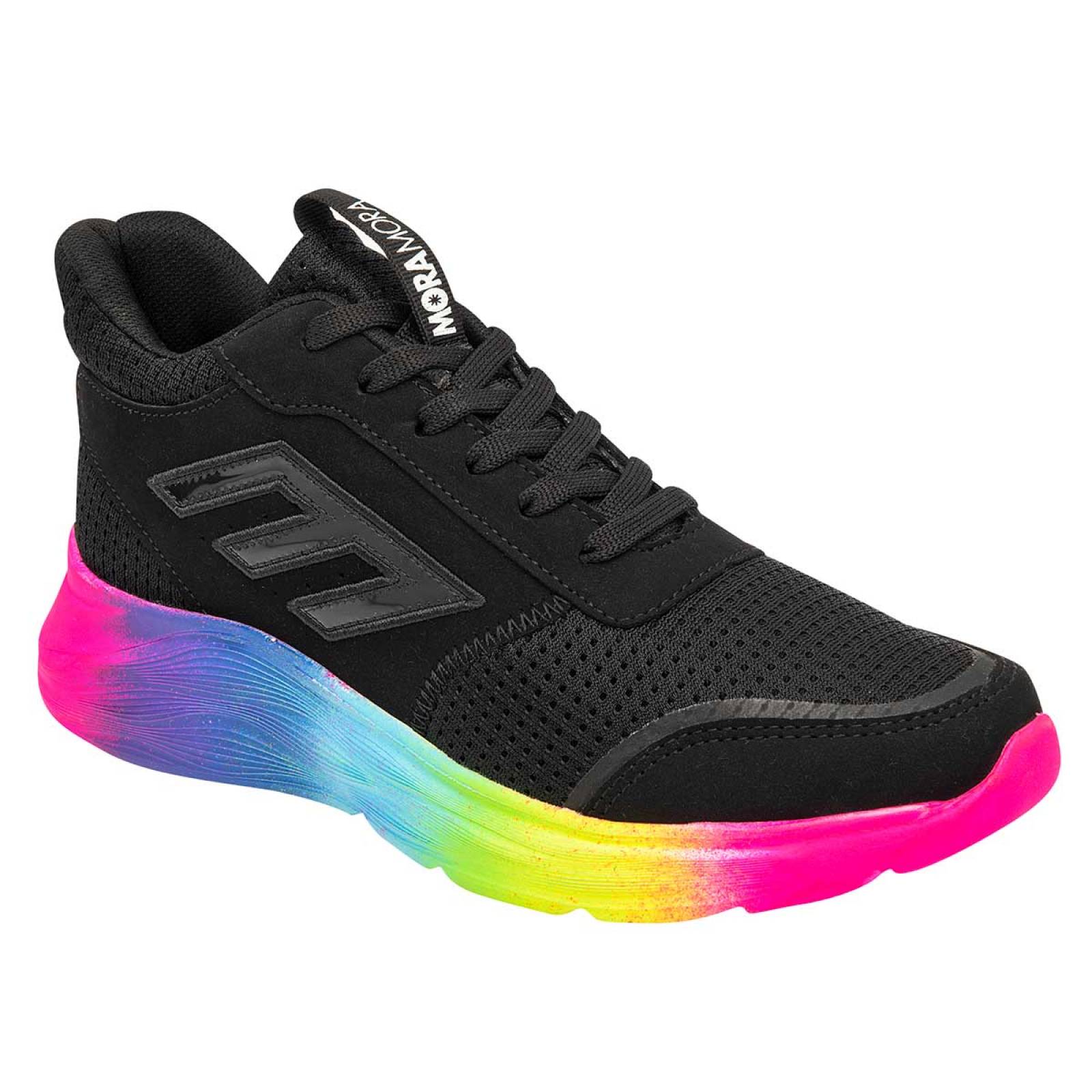 Moramora Tenis urbano para mujer negro, codigo 104800-1