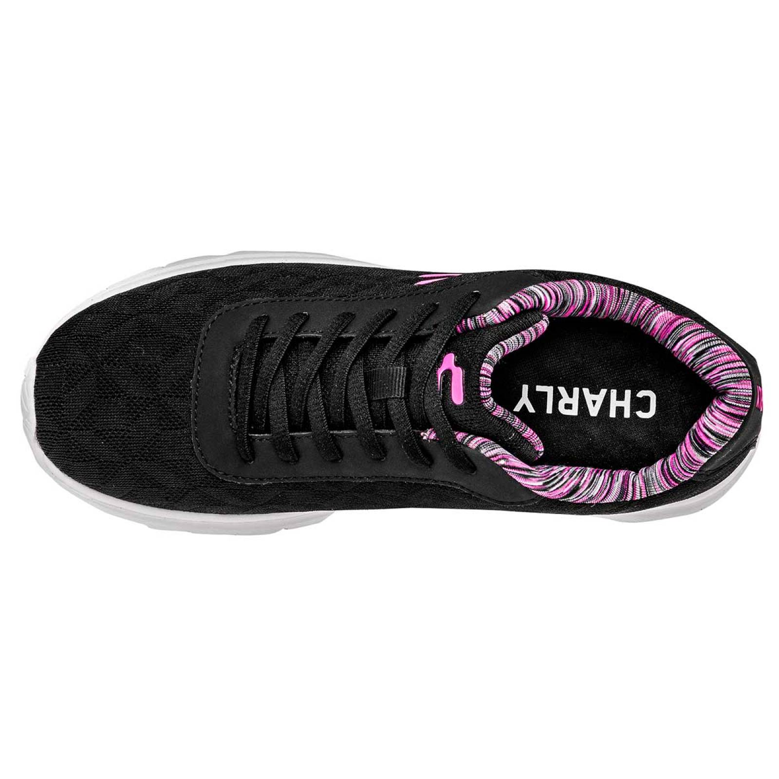 Charly Tenis deportivo para mujer negro fucsia, codigo 79210-1