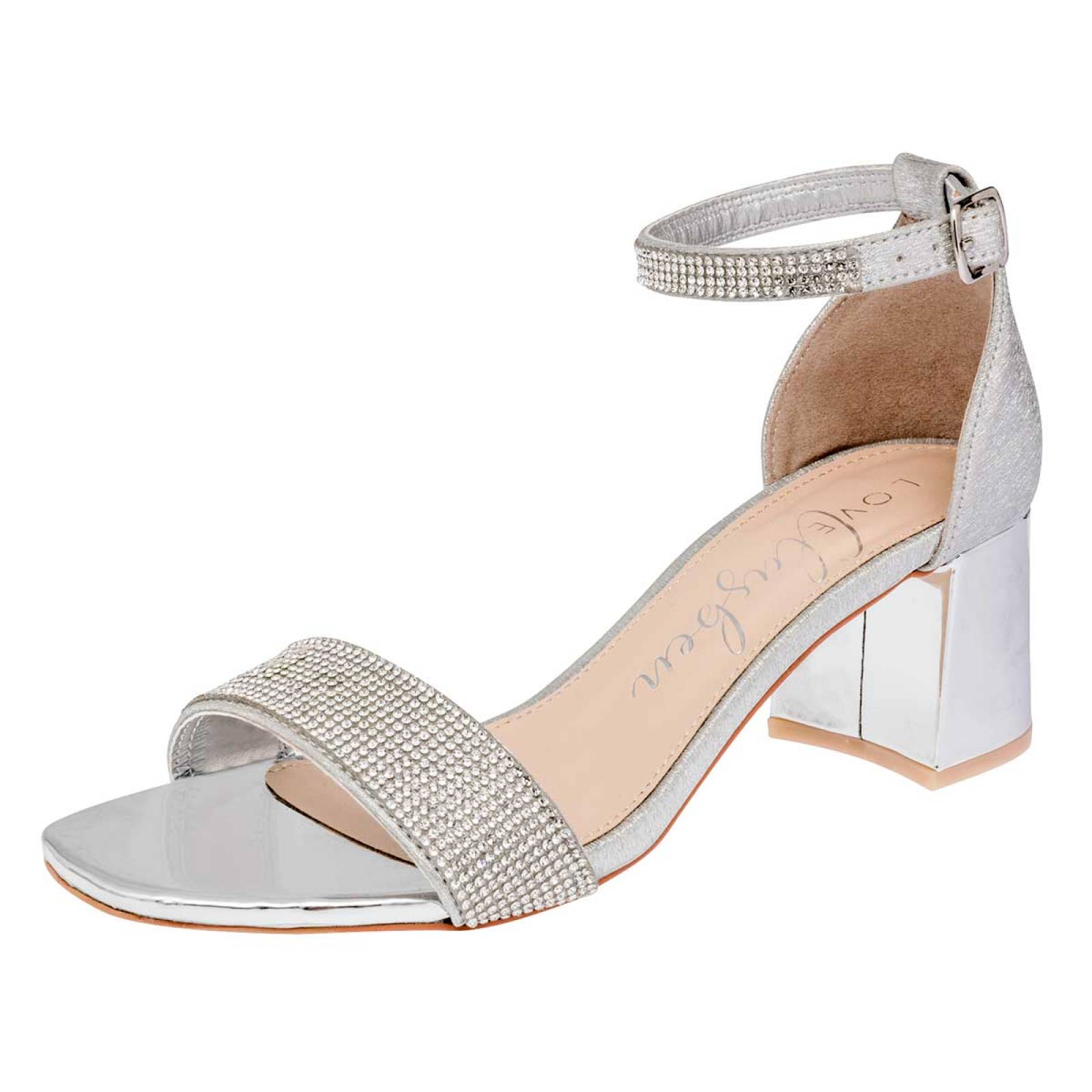 Clasben Zapatillas de fiesta para mujer plata, codigo 108421-1
