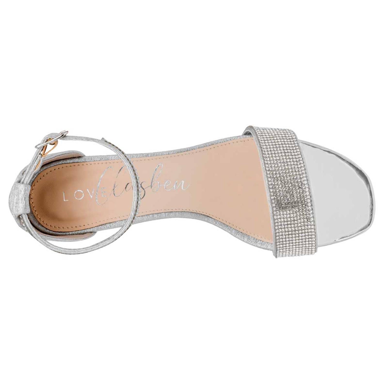 Clasben Zapatillas de fiesta para mujer plata, codigo 108421-1