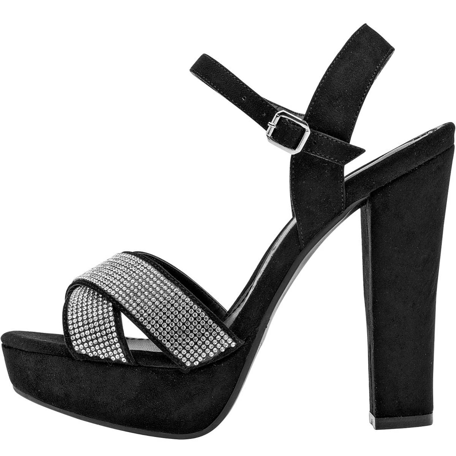 Jean Pet Zapatos para mujer negro plata, codigo 108842-1