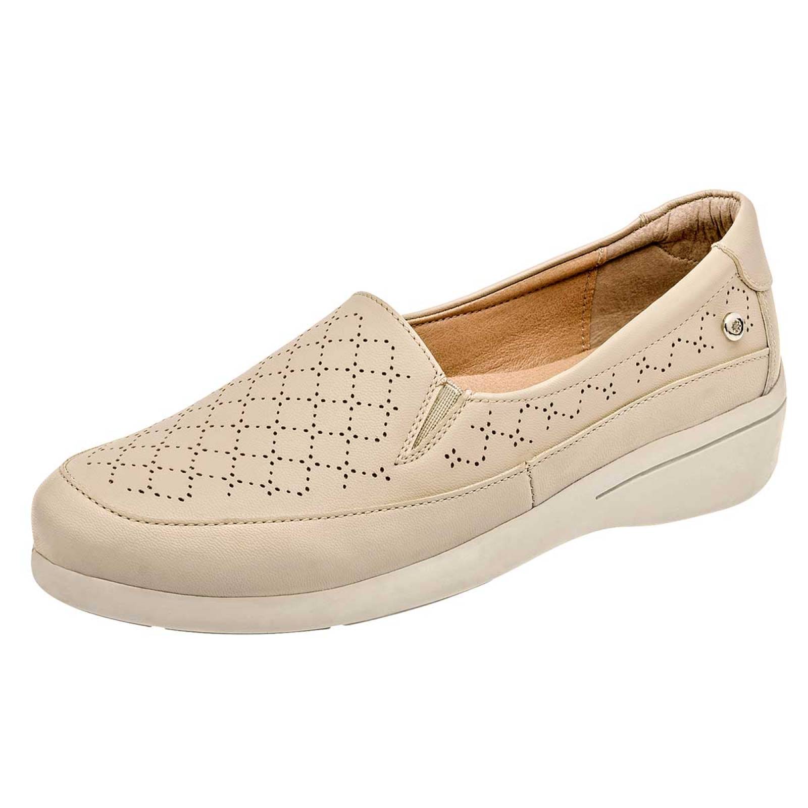 Mora Confort Zapato de horma cómoda para mujer beige beige, codigo 107602-1