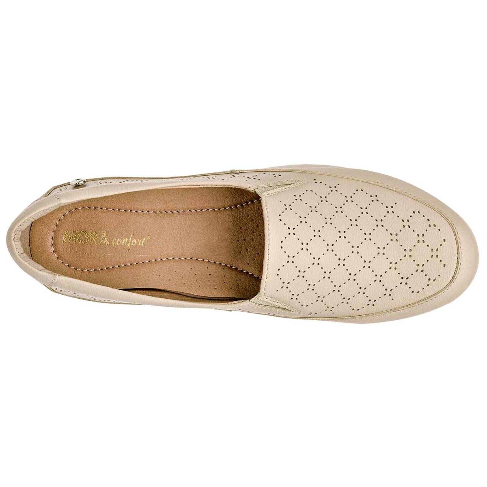 Mora Confort Zapato de horma cómoda para mujer beige beige, codigo 107602-1