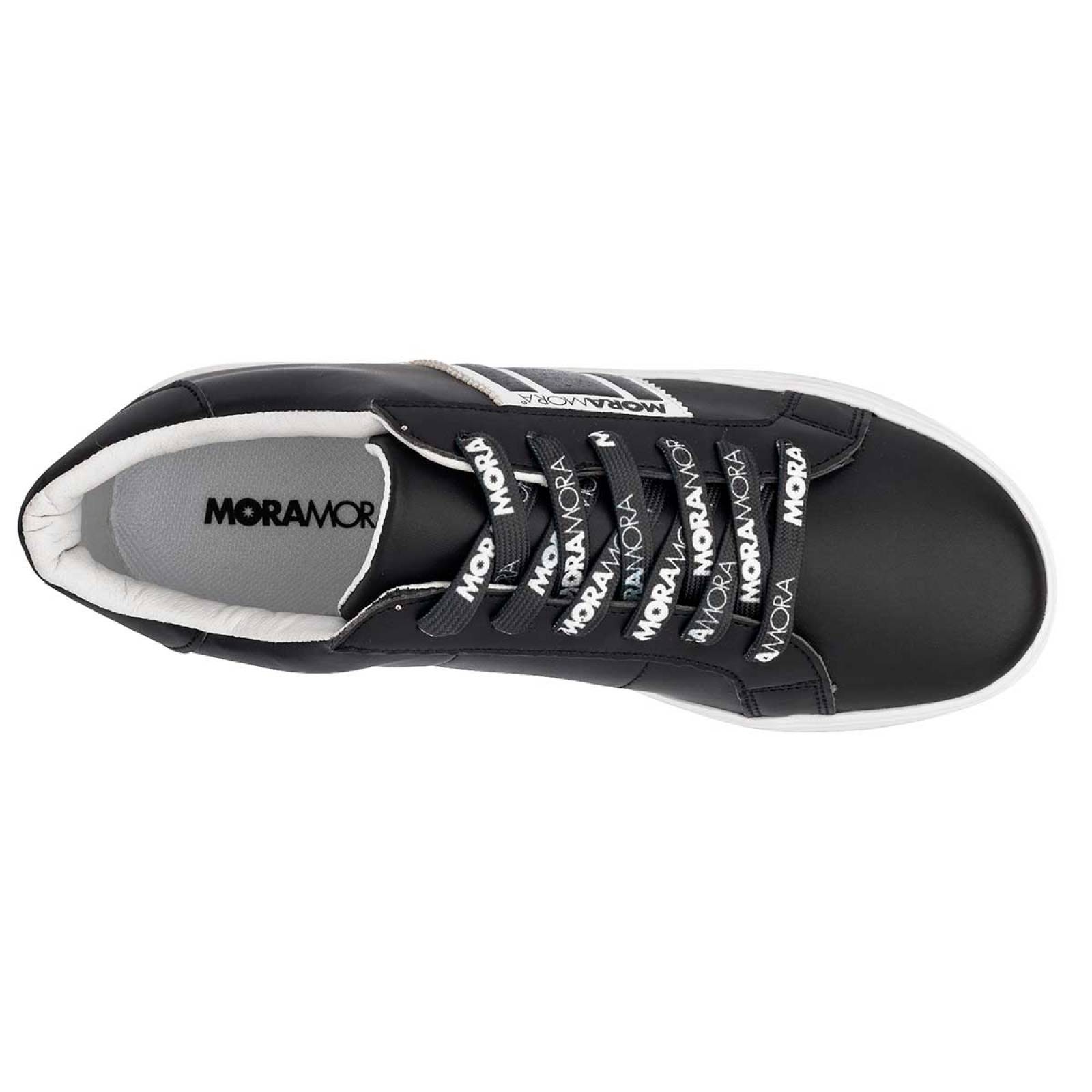 Moramora Tenis urbano para mujer negro blanco, codigo 109094-1