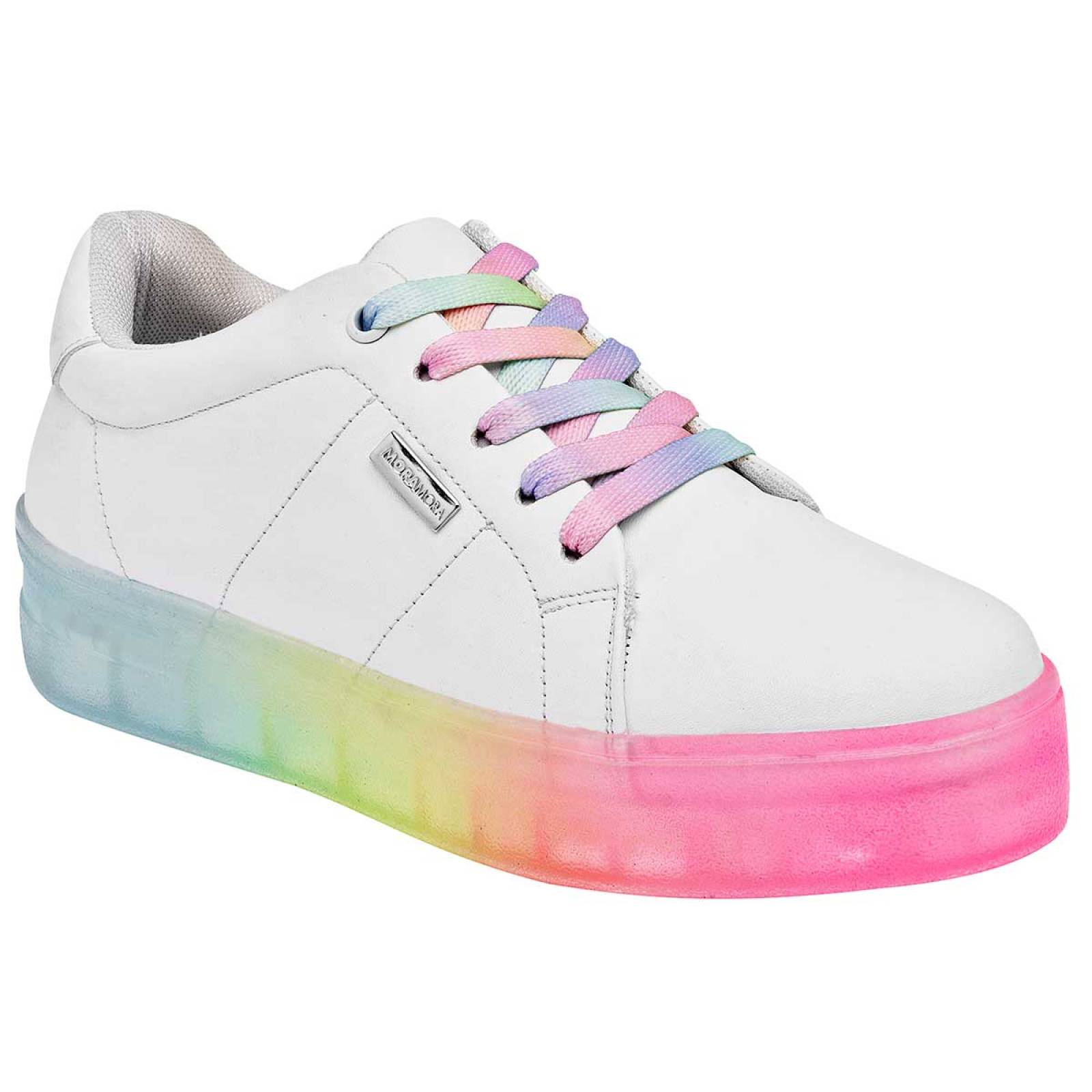 Moramora Tenis urbano para mujer blanco verde, codigo 105574-1