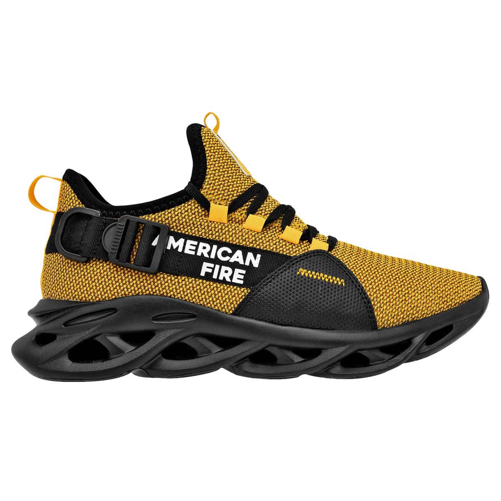 American Tenis deportivo para hombre amarillo negro, codigo 104141-2