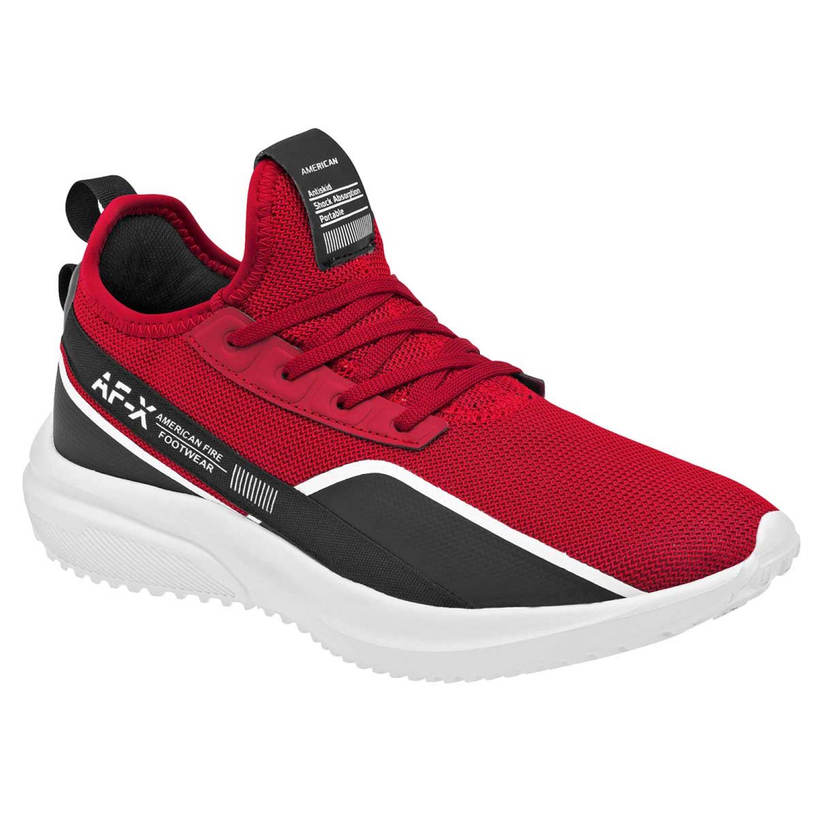 American Tenis deportivo para hombre rojo negro, Cod. 108094-2