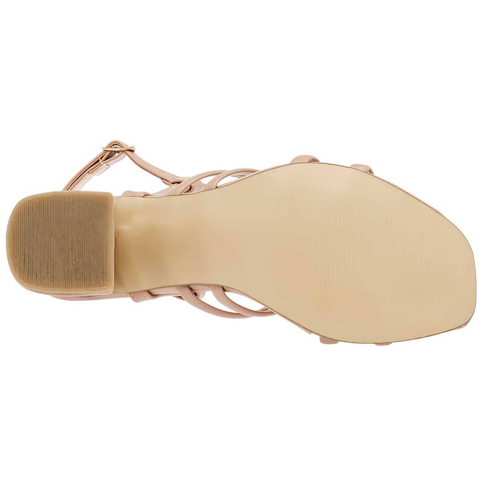Moramora zapatilla color beige con pulsera ajustable y correas decorativas, cod 109084