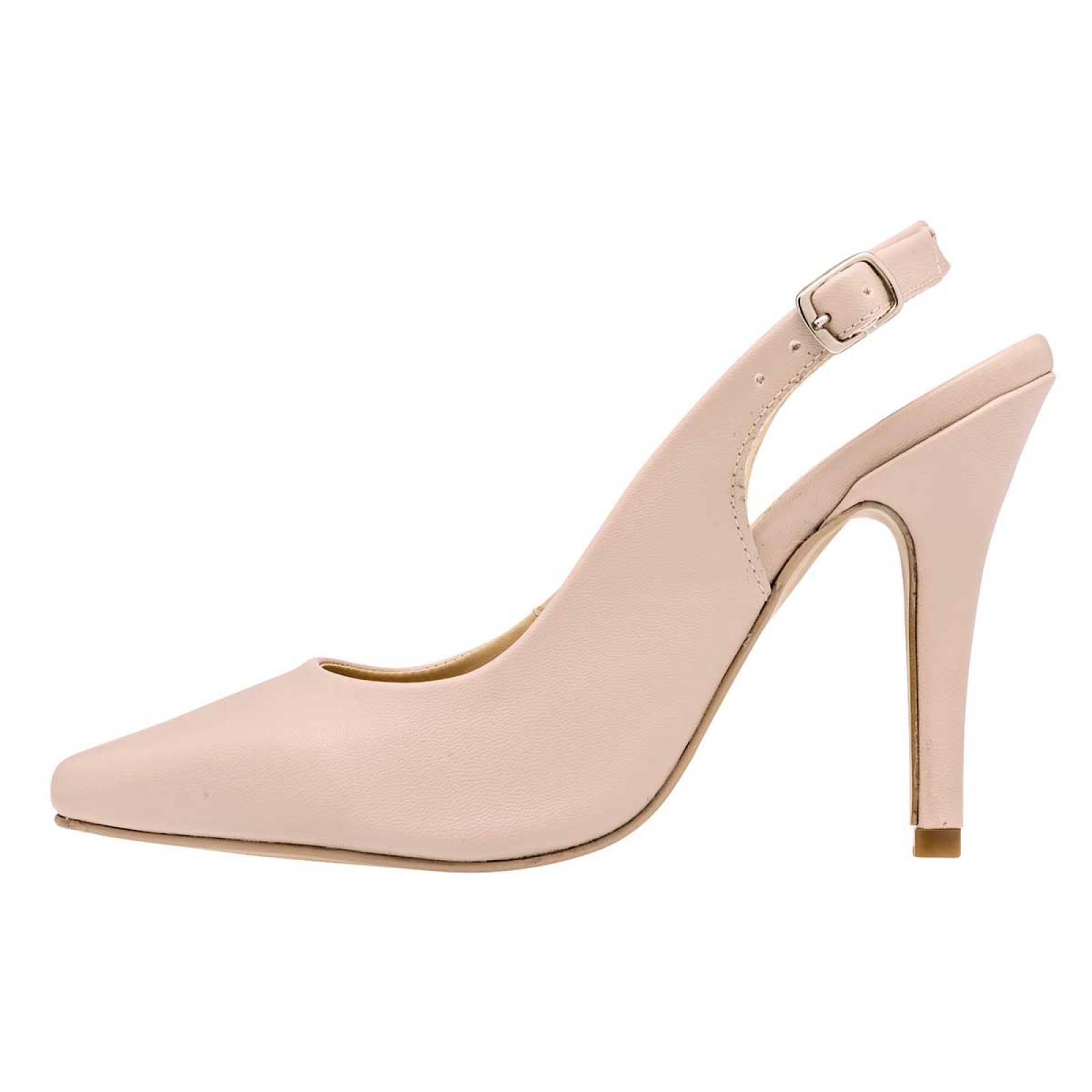 Moramora zapatilla color beige con pulsera ajustable y tacón de aguja, cod 113534
