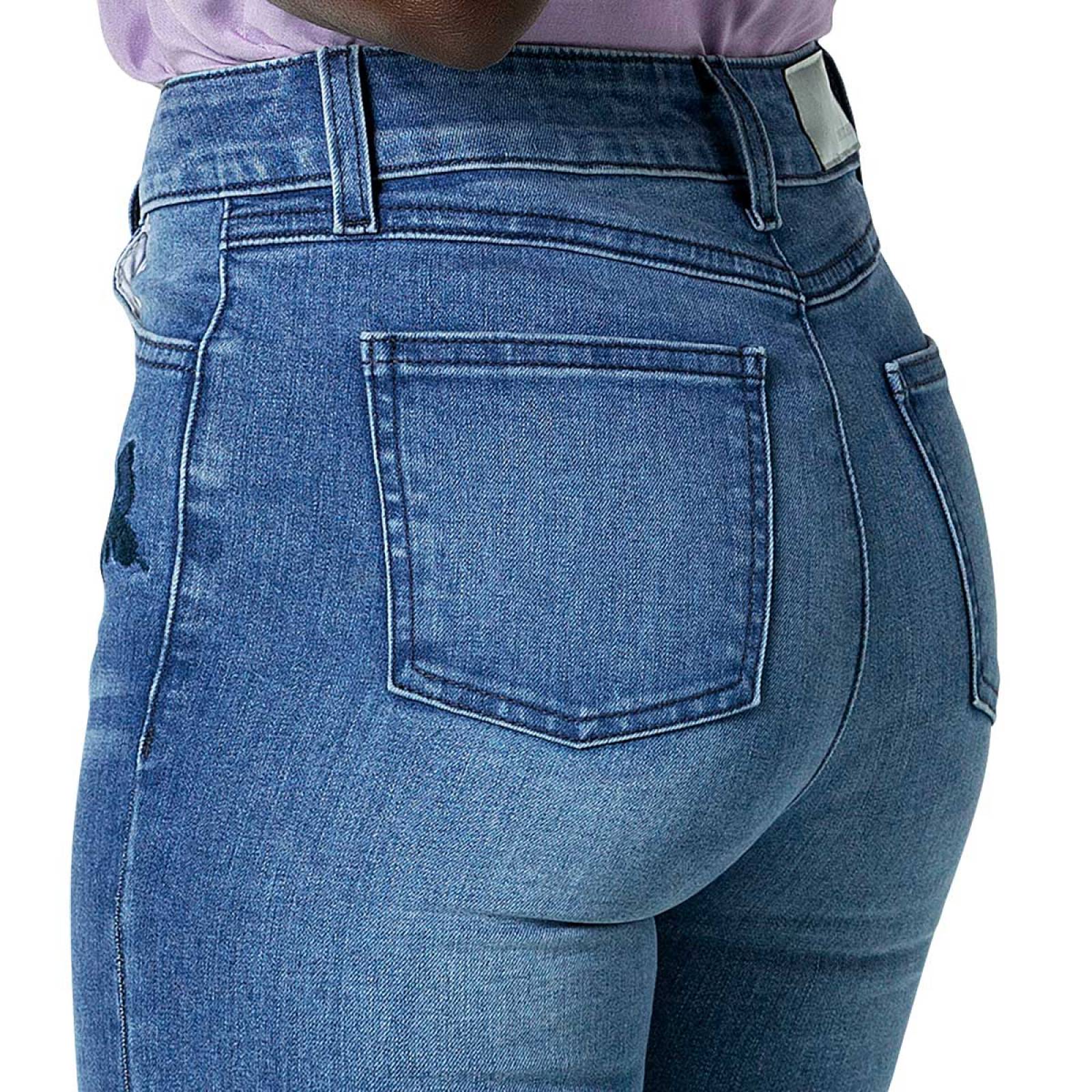 Felker Jeans para mujer azul cintura alta corte campana cdigo 1179471