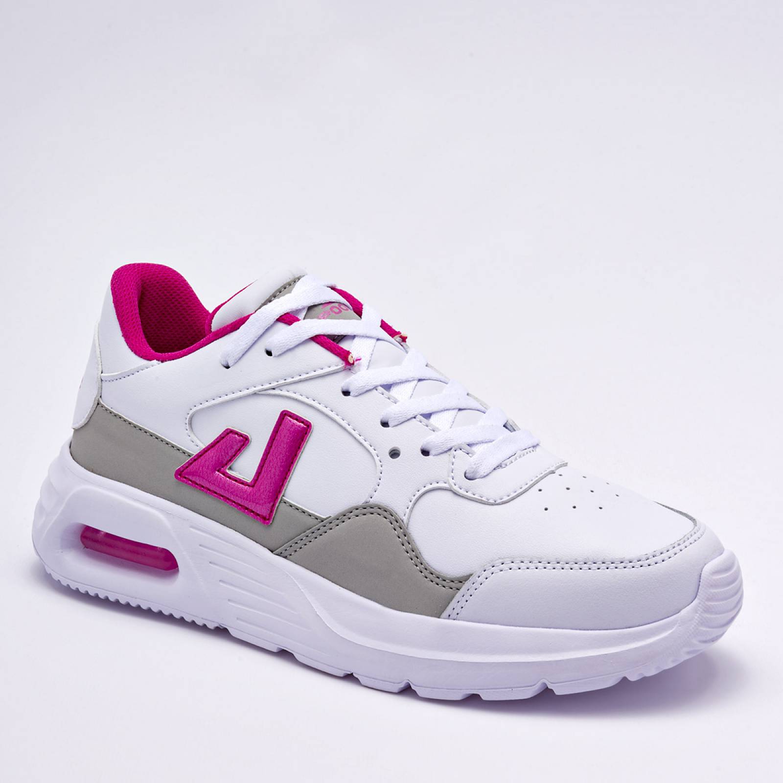 Apoort Tenis deportivo para mujer blanco gris fucsia cdigo 120637E