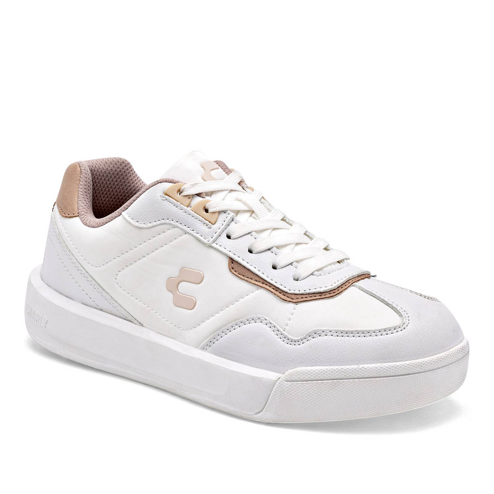 Charly Tenis urbano para mujer blanco rosa Codigo 124416E