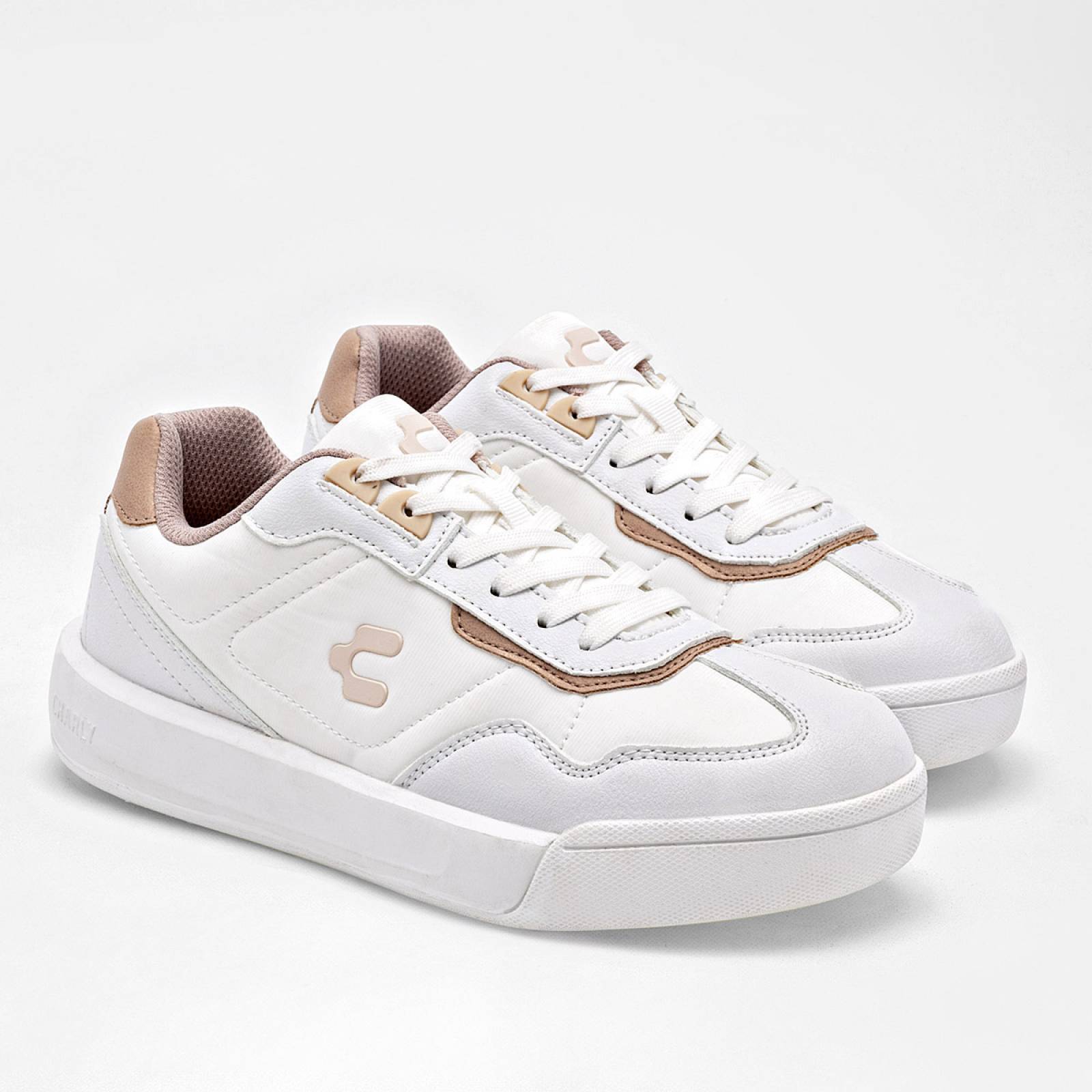 Charly Tenis urbano para mujer blanco rosa Codigo 124416E