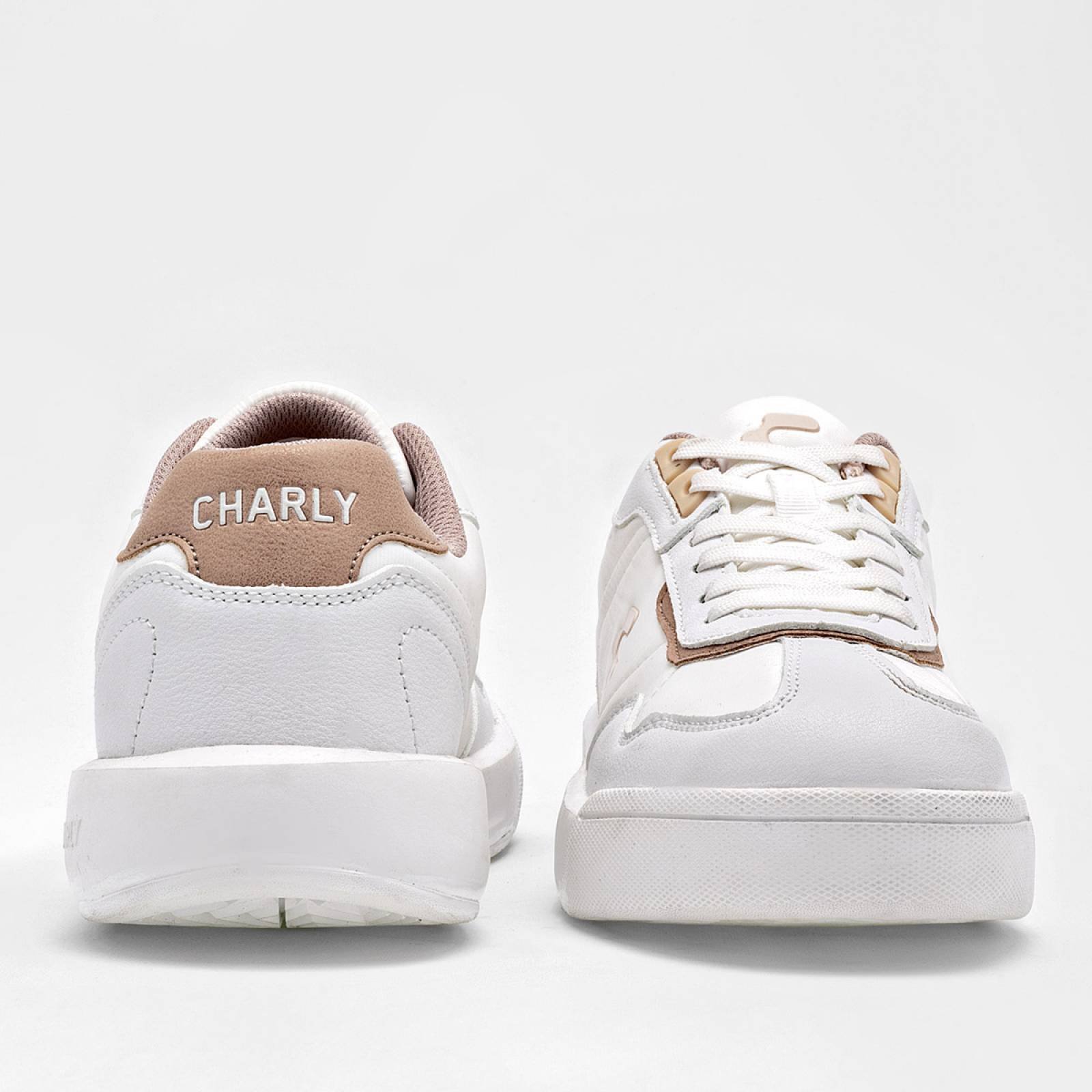 Charly Tenis urbano para mujer blanco rosa Codigo 124416E