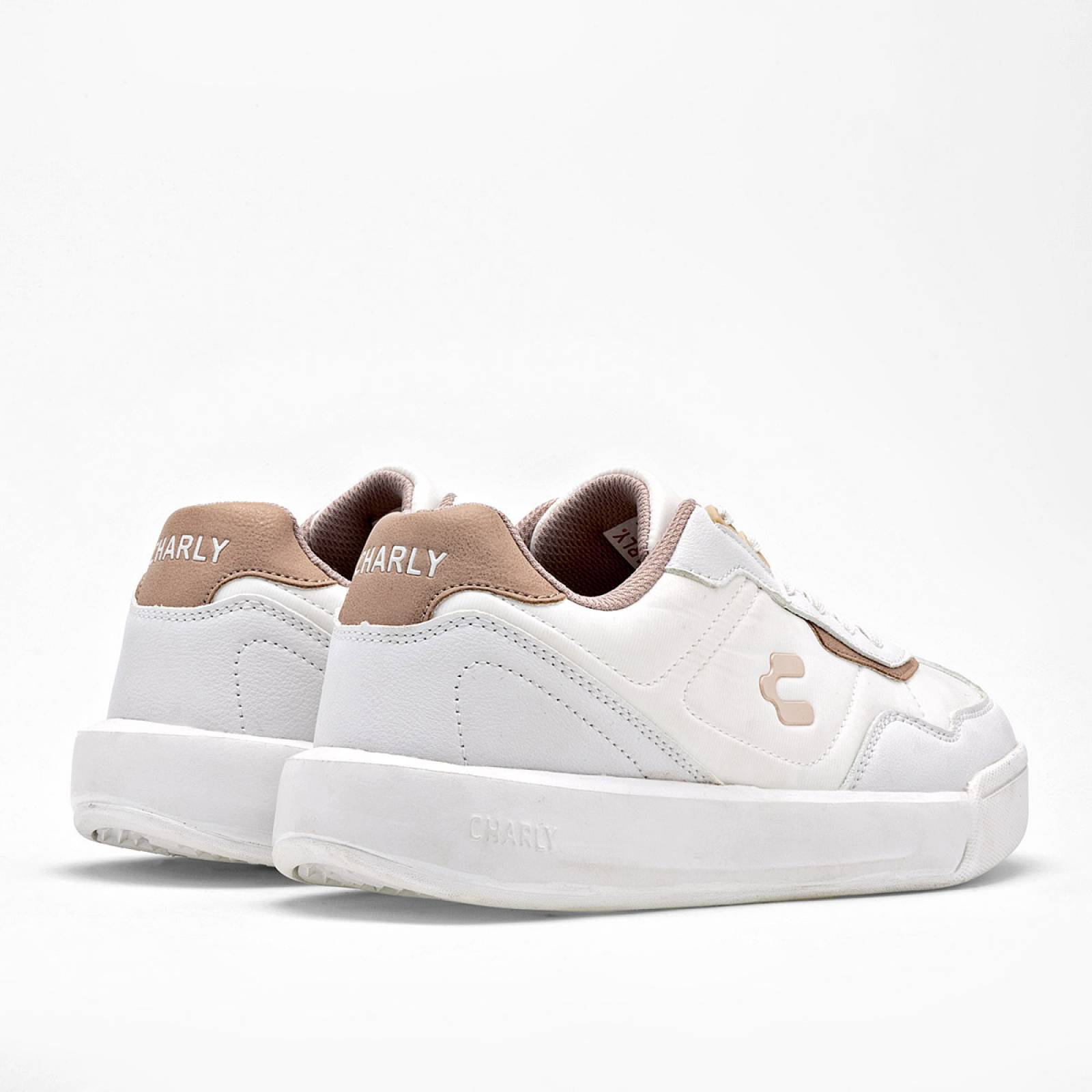 Charly Tenis urbano para mujer blanco rosa Codigo 124416E