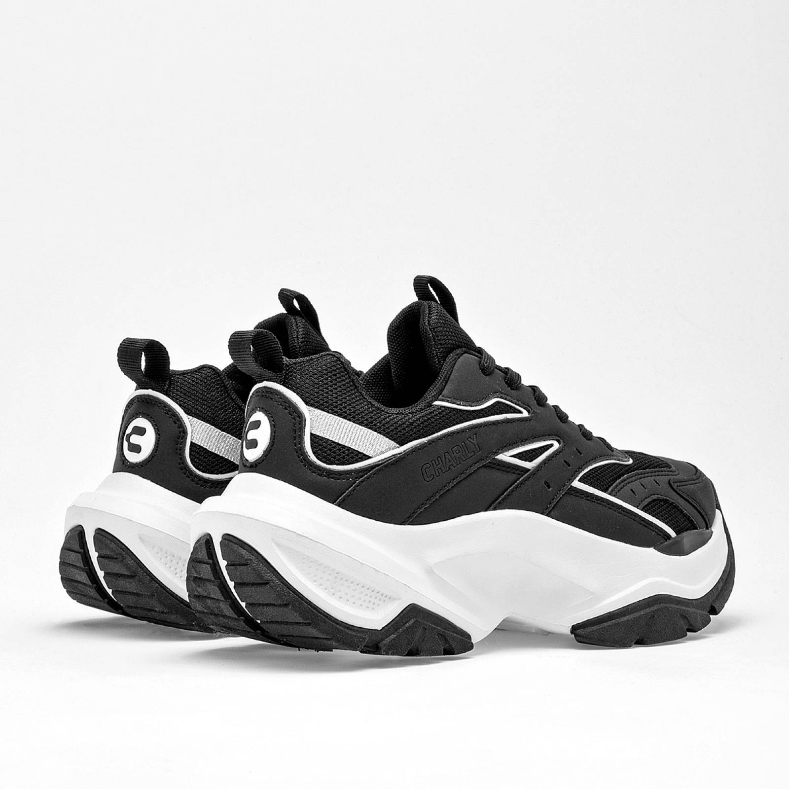 Charly Tenis urbano para mujer negro blanco Codigo 124419E