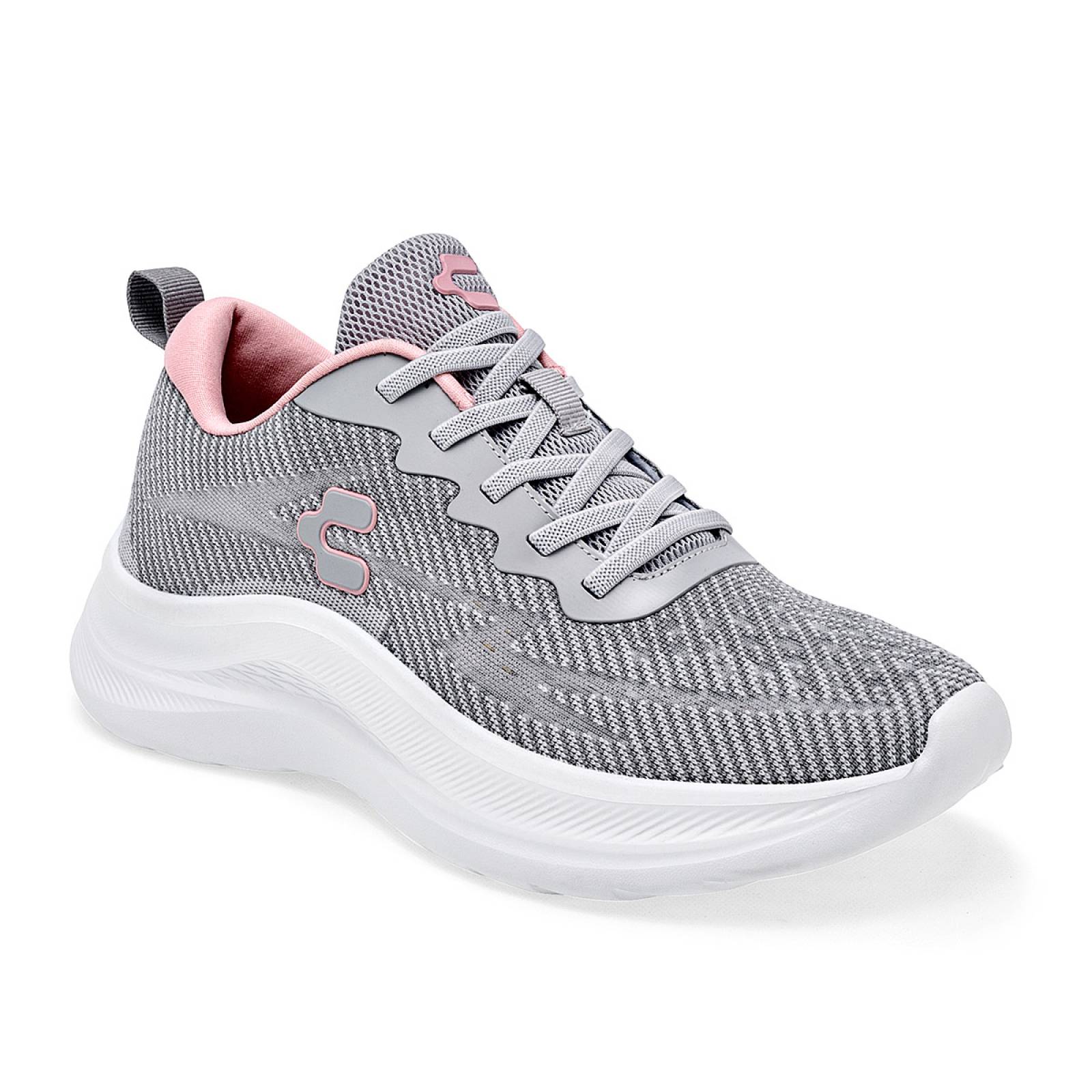 Charly Tenis deportivo para mujer gris agujeta elastica Codigo 124448E