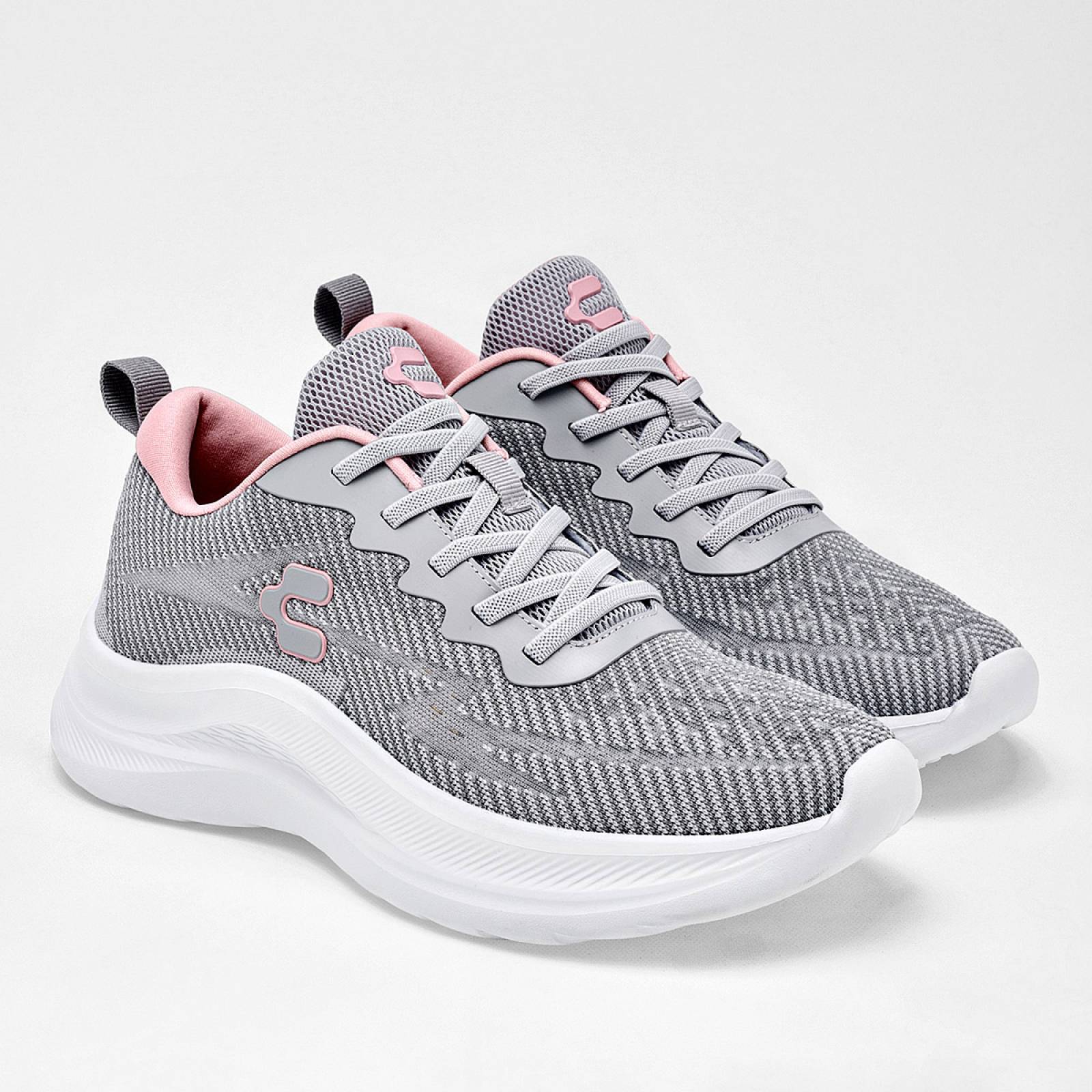 Charly Tenis deportivo para mujer gris agujeta elastica Codigo 124448E