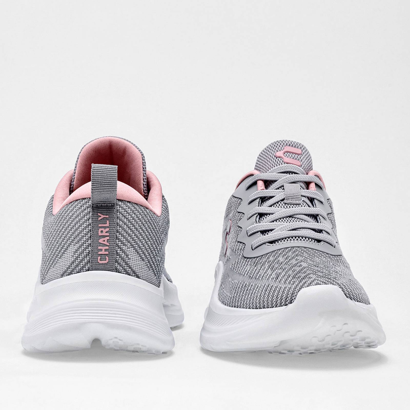 Charly Tenis deportivo para mujer gris agujeta elastica Codigo 124448E