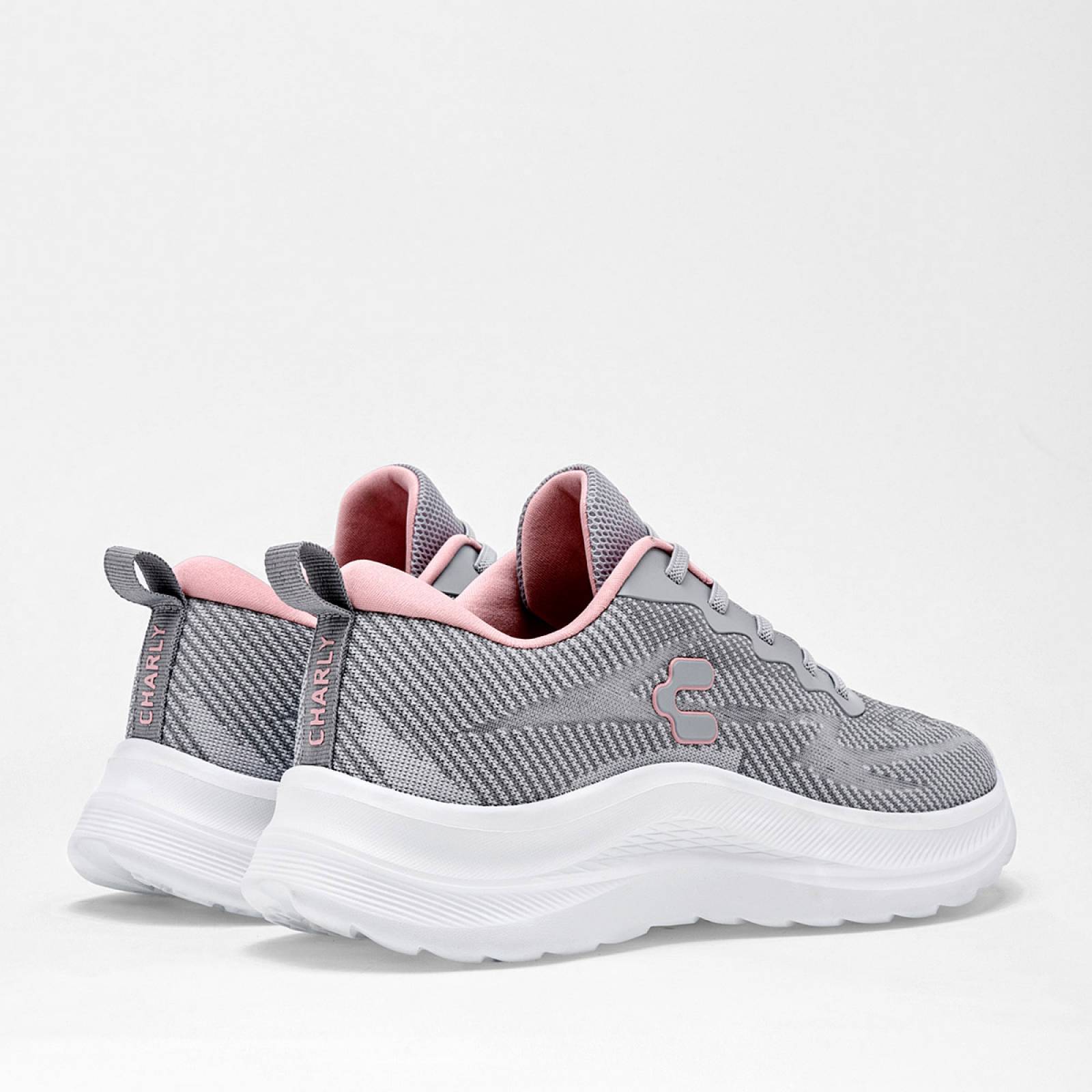 Charly Tenis deportivo para mujer gris agujeta elastica Codigo 124448E